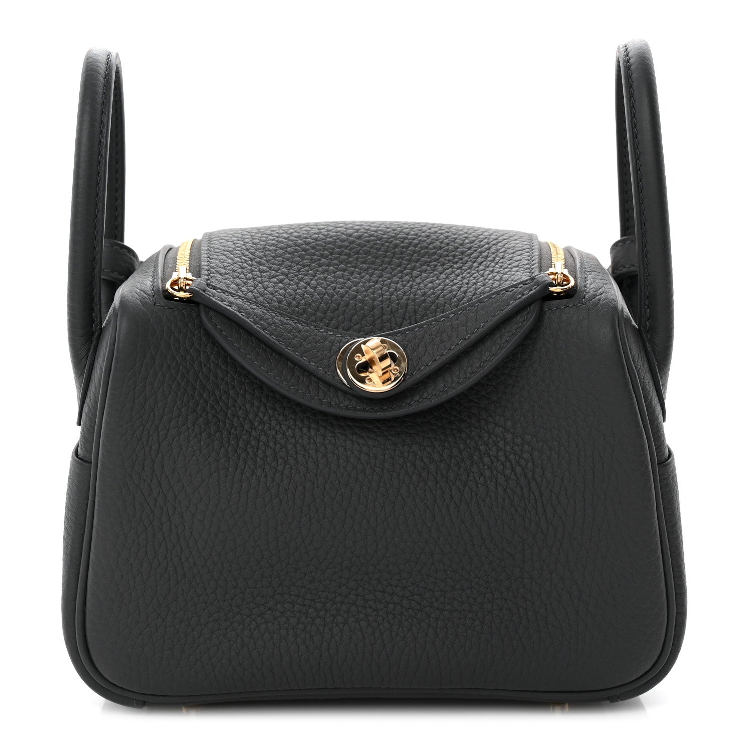 Hermes Taurillon Clemence Mini Lindy 20 Gris Misty 1 of 10