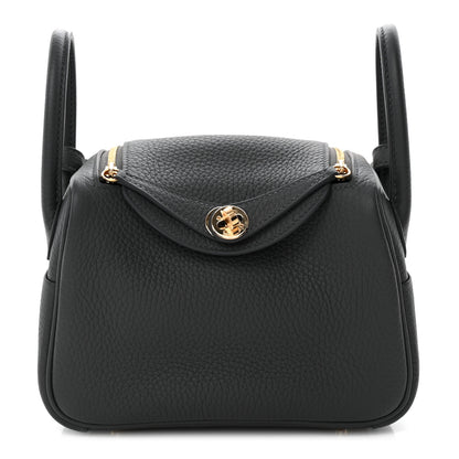 Hermes Taurillon Clemence Mini Lindy 20 Gris Misty 1 of 10