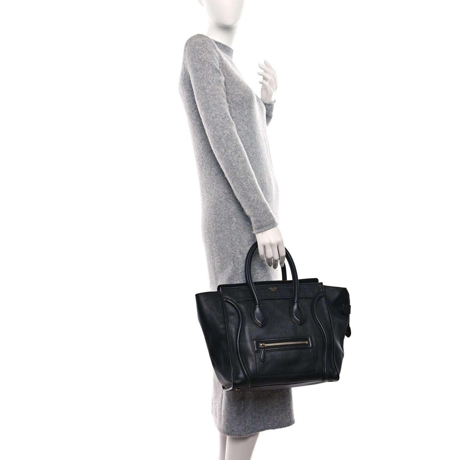 Celine Smooth Calfskin Mini Luggage Black 2 of 9