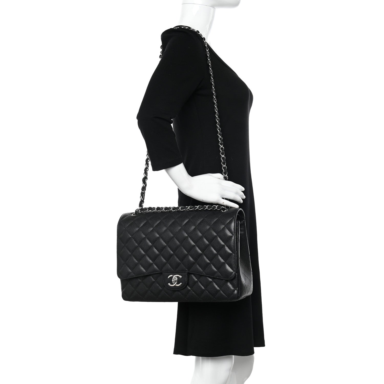 Chanel Caviar Quilted Maxi Double Flap Black 2 of 11