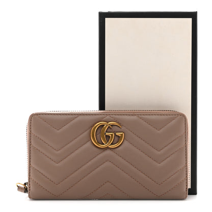 Gucci Calfskin Matelasse GG Marmont Zip Around Wallet Porcelain Rose 8 of 8