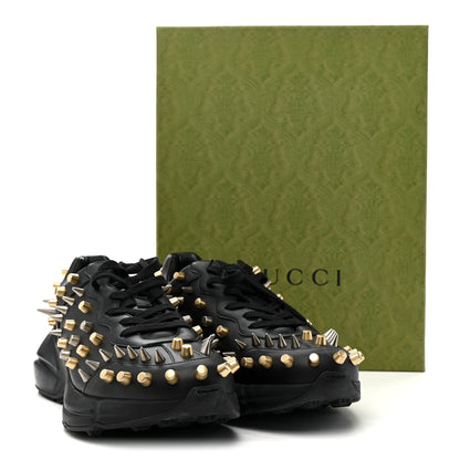 Gucci Demetra Spike Studded Mens Rhyton Sneakers 10 Black 10 of 10
