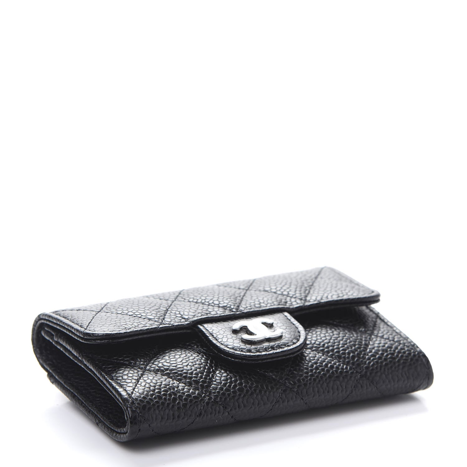 Chanel Caviar Quilted Flap Card Holder Wallet Black 4 of 11