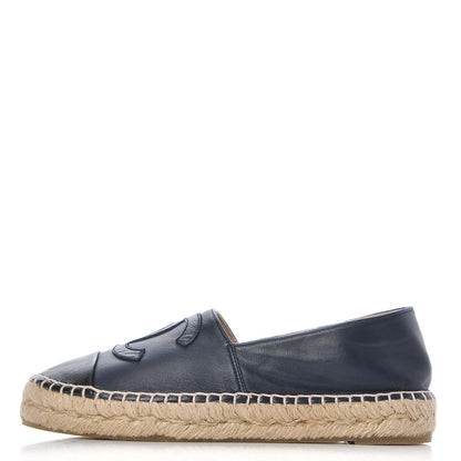 Chanel Lambskin CC Espadrilles 36 Dark Navy 1 of 11