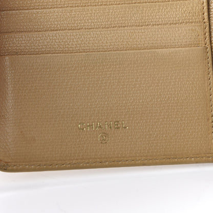Chanel Grained Calfskin CC Button Bi-Fold Wallet Beige 6 of 9