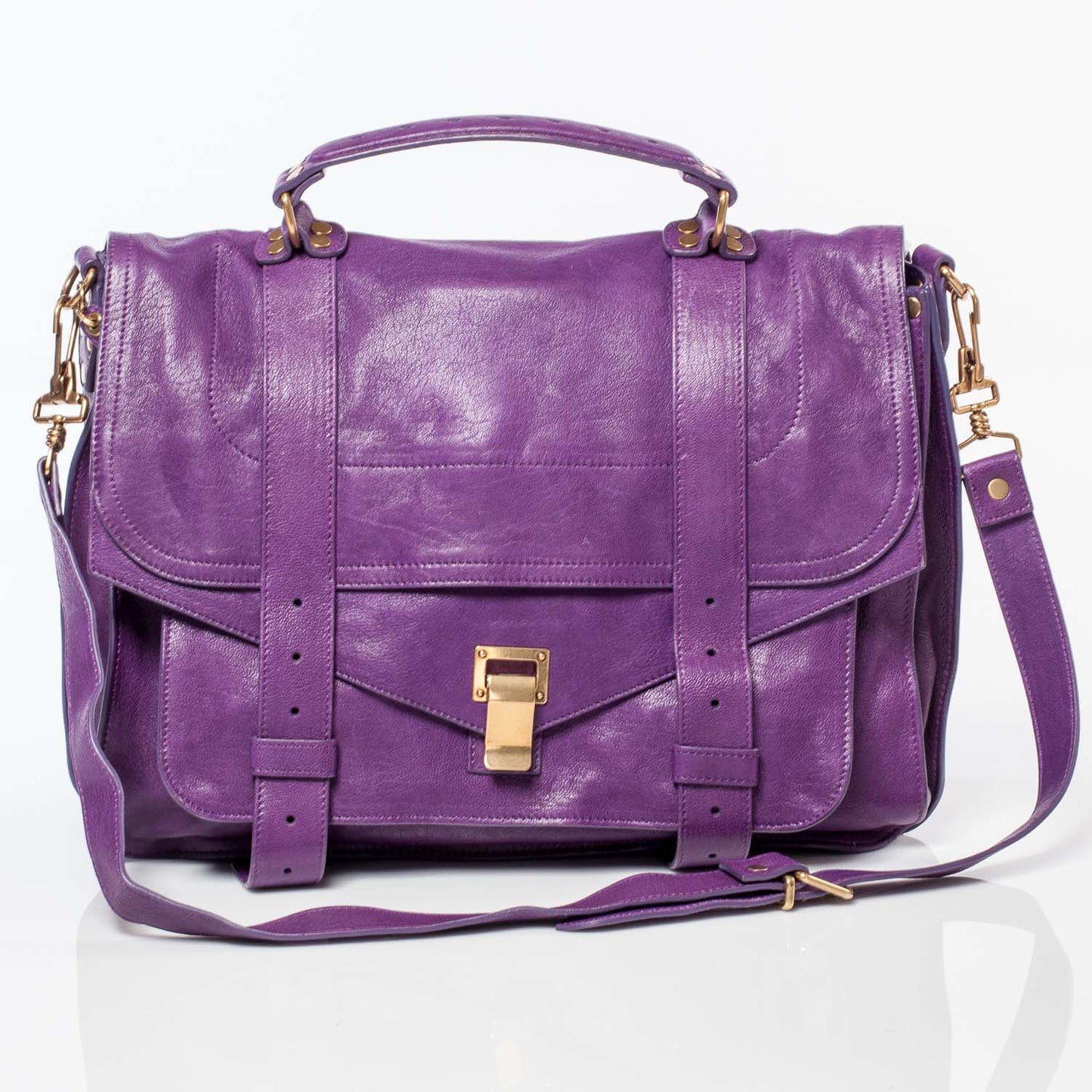 Lambskin PS1 Large Satchel Plum