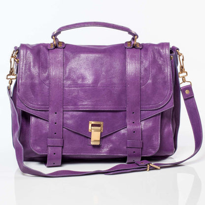 Proenza Schouler Lambskin PS1 Large Satchel Plum 1 of 9