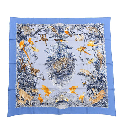 Hermes Silk Equateur Scarf 90 Bleu Jean Lavande 1 of 3