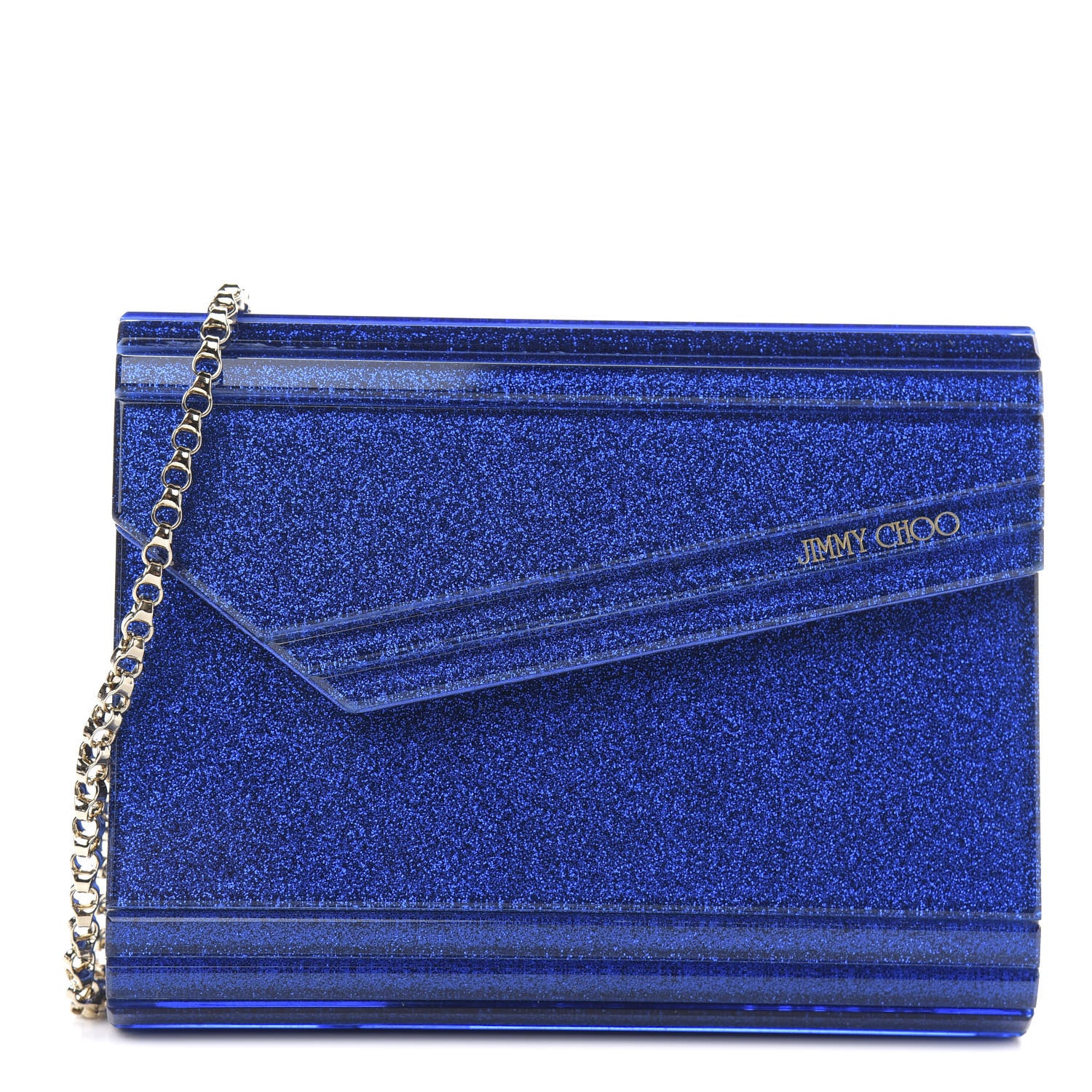 Jimmy Choo Acrylic Glitter Candy Clutch Blue 1 of 10