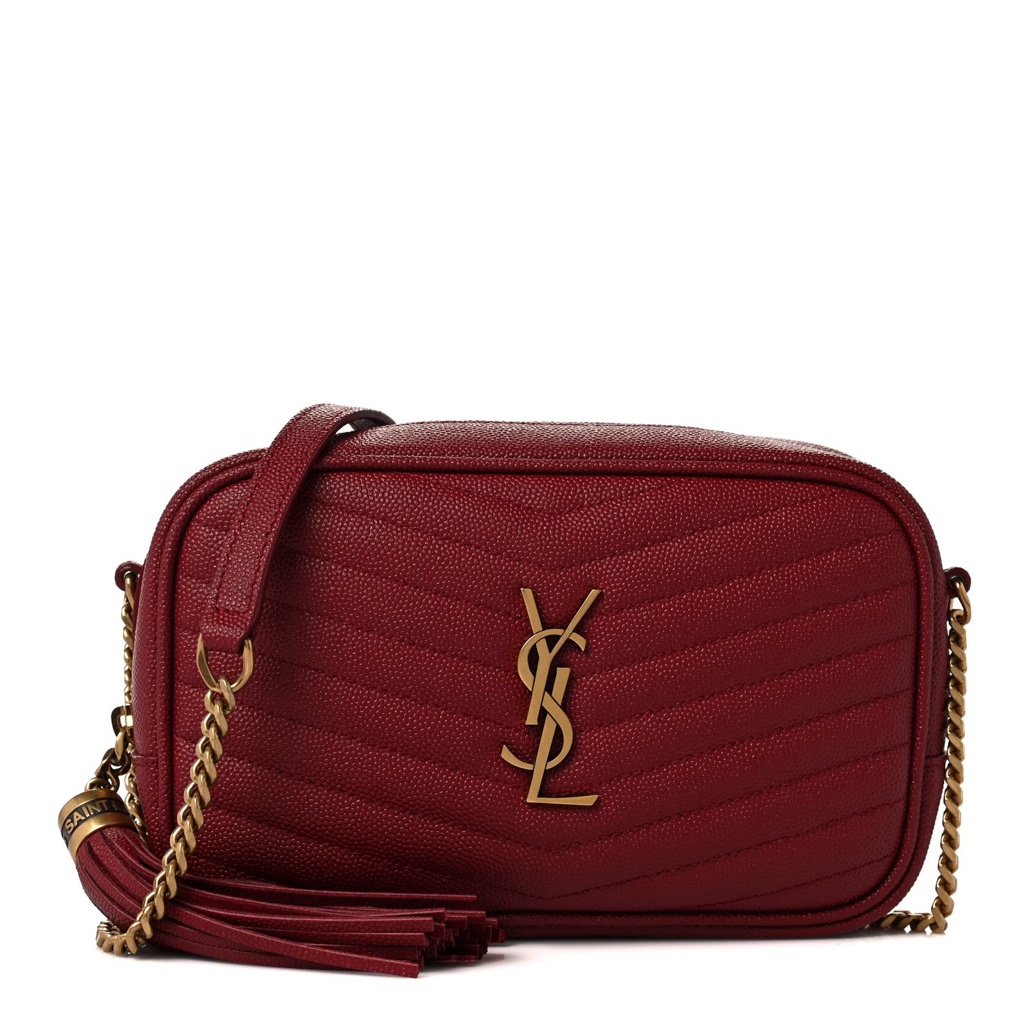 Saint Laurent Grain De Poudre Matelasse Monogram Mini Lou Camera Bag Eros Red 1 of 10
