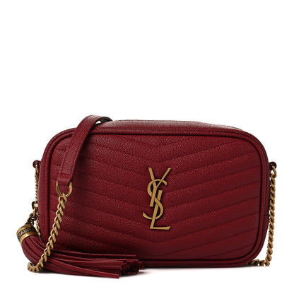 Saint Laurent Grain De Poudre Matelasse Monogram Mini Lou Camera Bag Eros Red 1 of 10