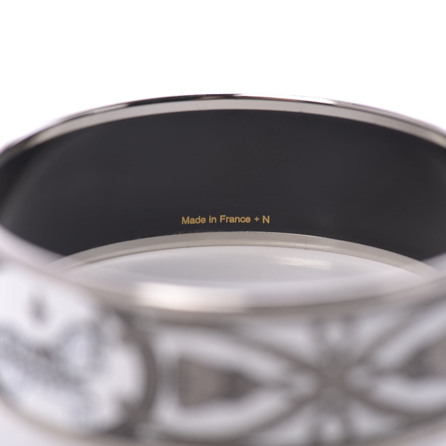 Enamel Printed Wide Grand Apparat Bracelet 62 White