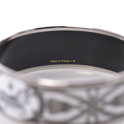 Hermes Enamel Printed Wide Grand Apparat Bracelet 62 White 4 of 6