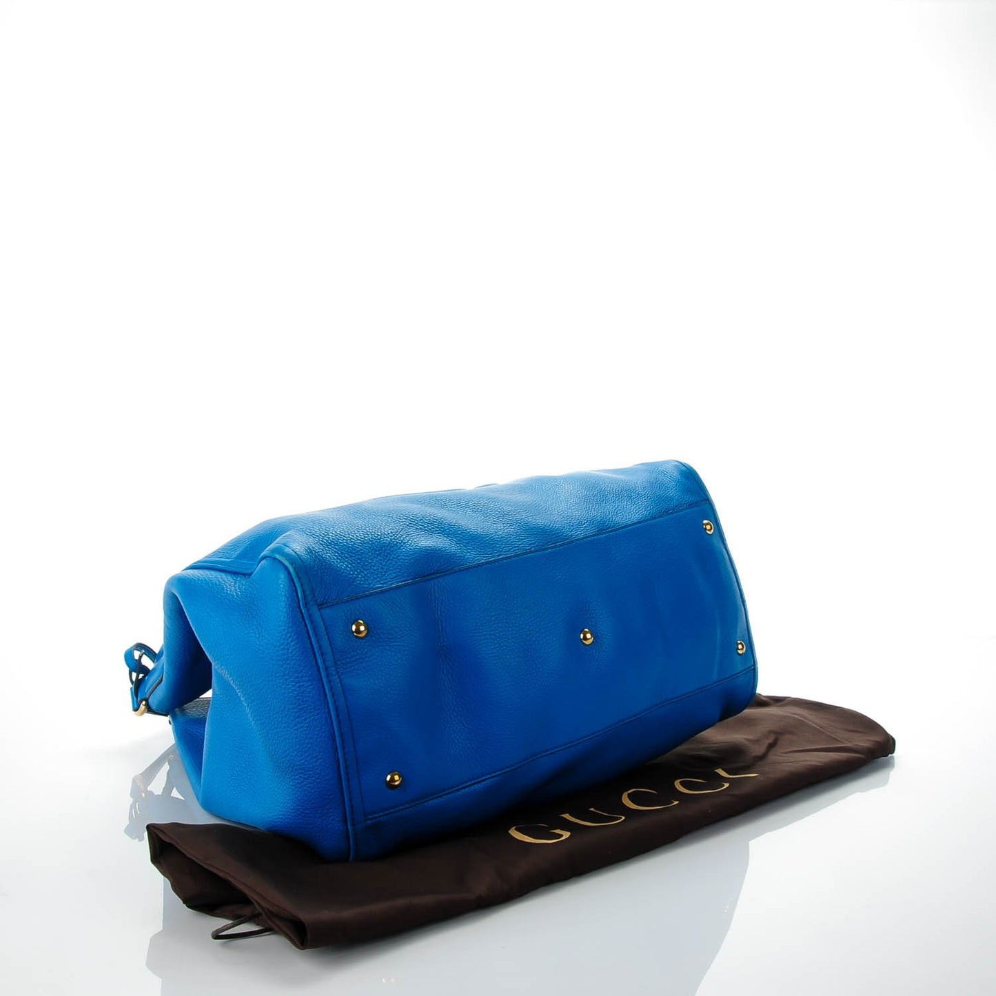 Pebbled Calfskin Large Soho Shoulder Bag Riviera Blue