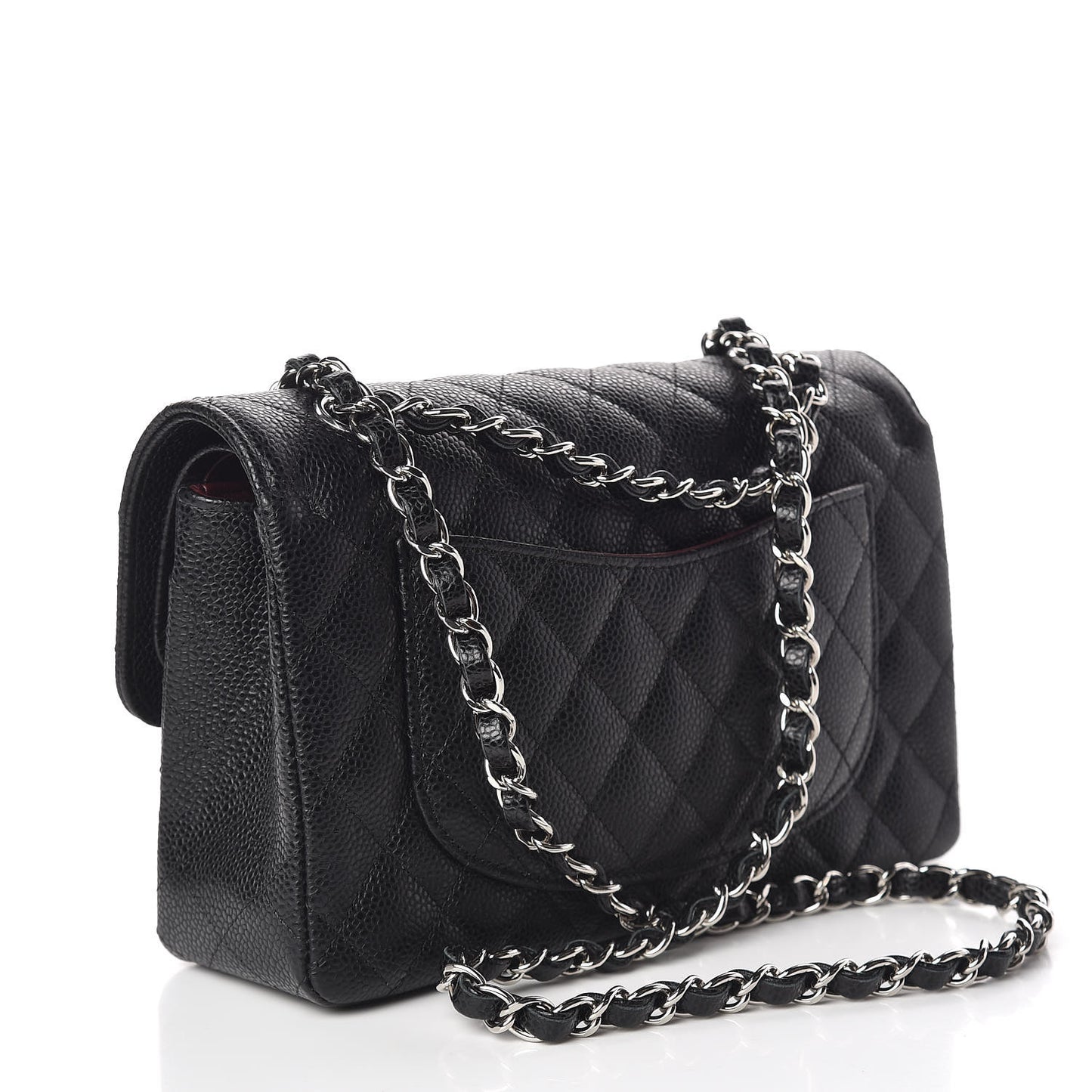 Caviar Quilted Small Double Flap Black