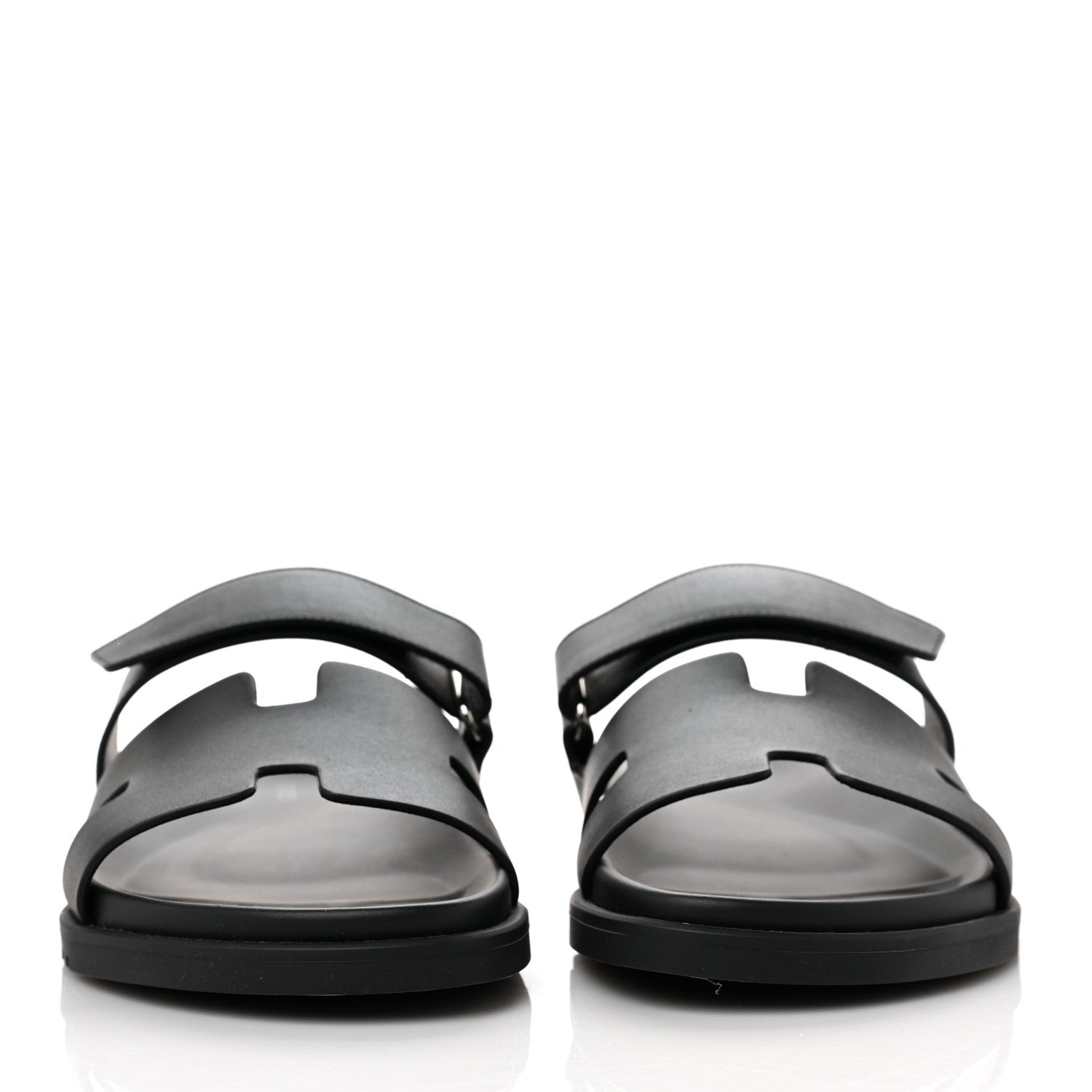 Hermes Calfskin Mens Chypre Sandals 42 Black 2 of 8
