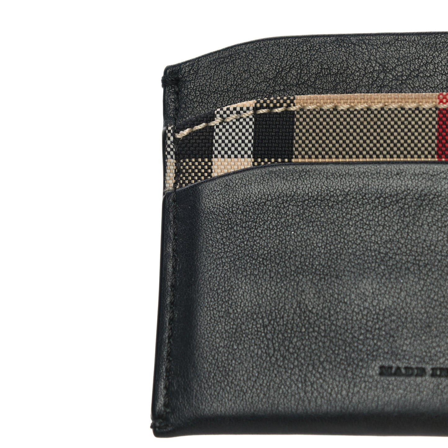 Calfskin Horseferry Check Izzy Card Case Black