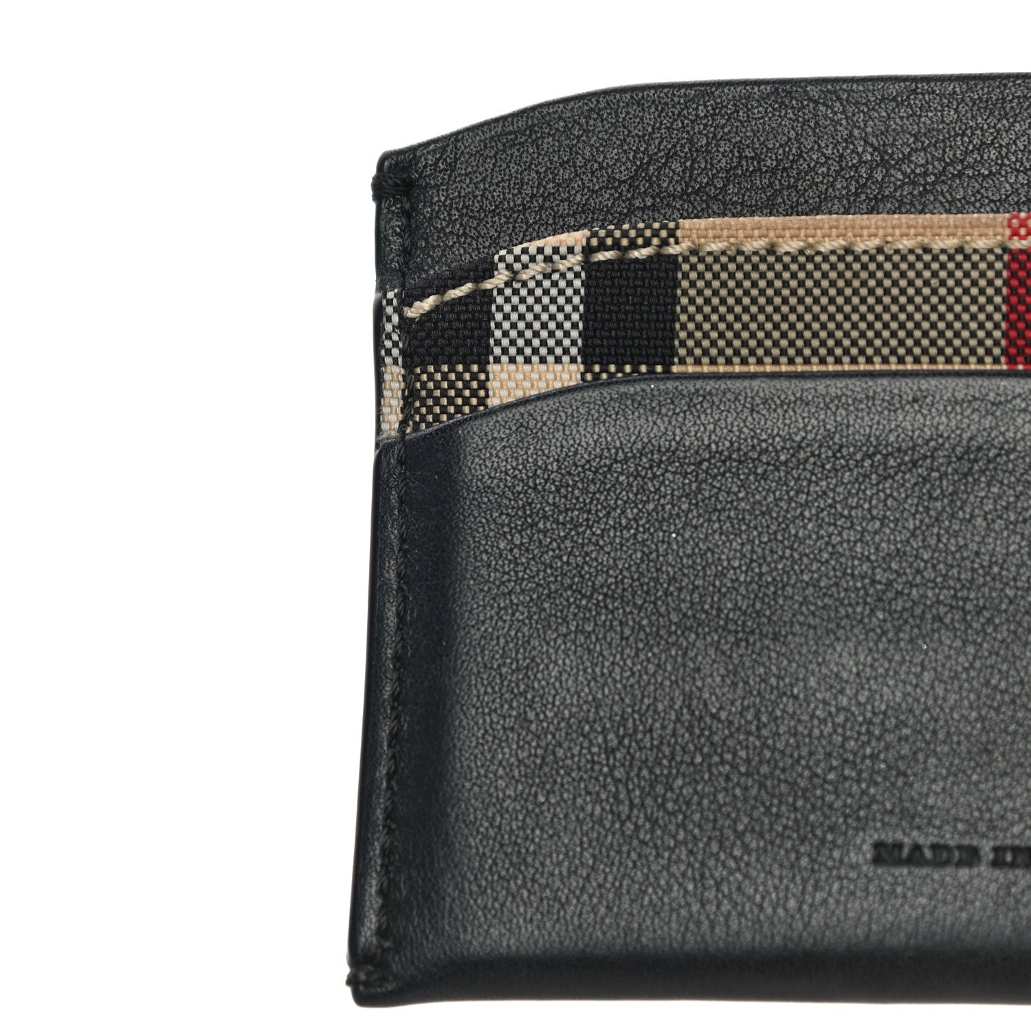 Burberry Calfskin Horseferry Check Izzy Card Case Black 11 of 12