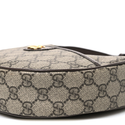 Gucci GG Supreme Monogram Textured Dollar Calfskin Small Ophidia Shoulder Bag Beige Ebony New Acero 10 of 10