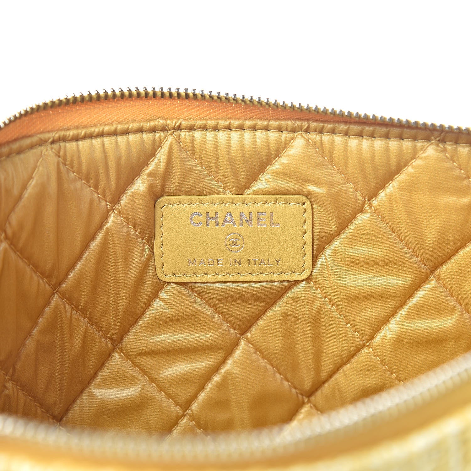 Chanel Canvas Medium Deauville Pouch Yellow 6 of 7