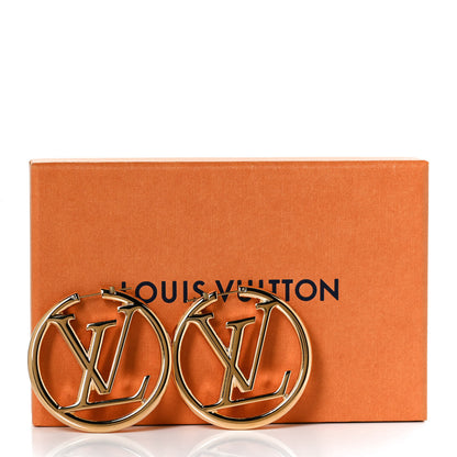 Louis Vuitton Metal Louise Hoop Earrings Gold 6 of 6