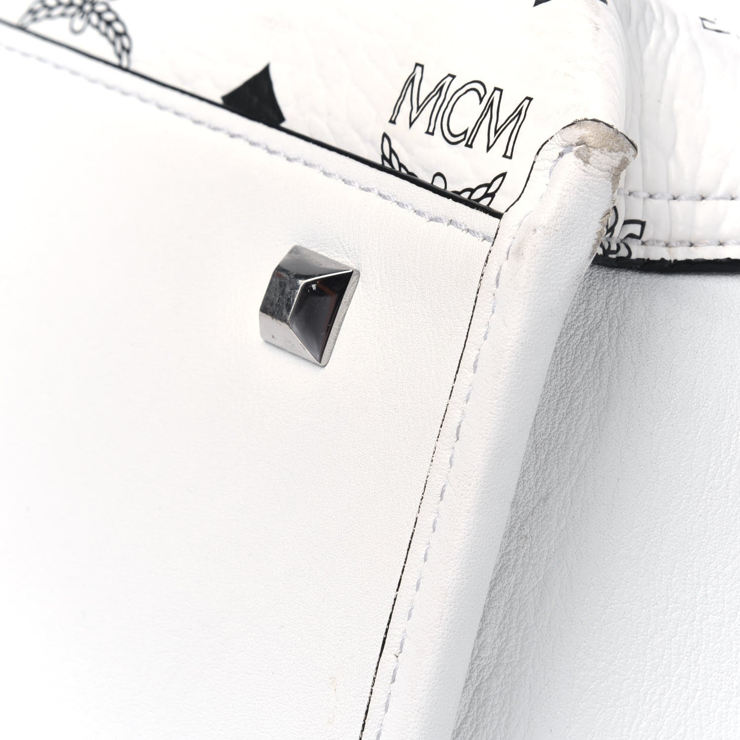 MCM Visetos Shopper Tote White 13 of 18