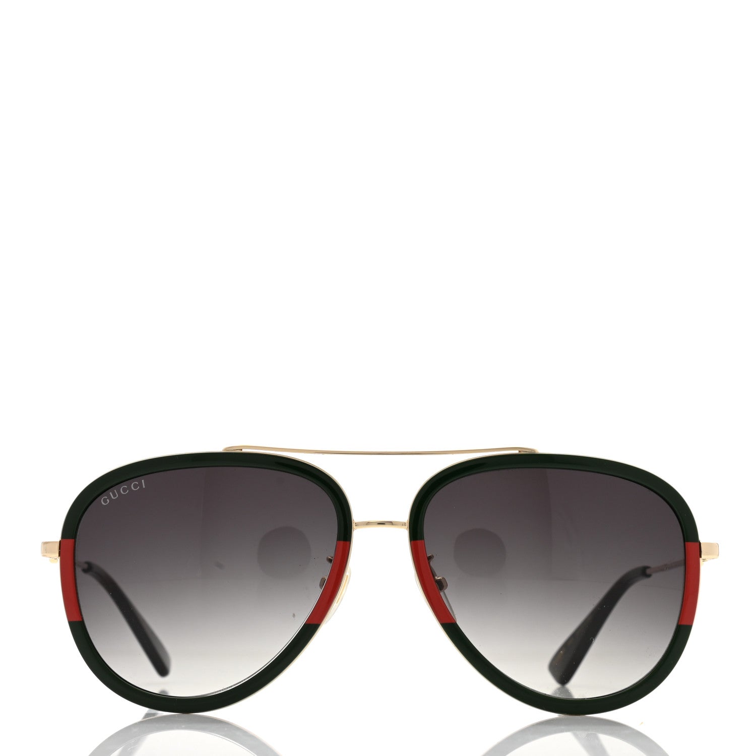 Gucci Web Aviator Sunglasses GG0062S Green Red 2 of 8