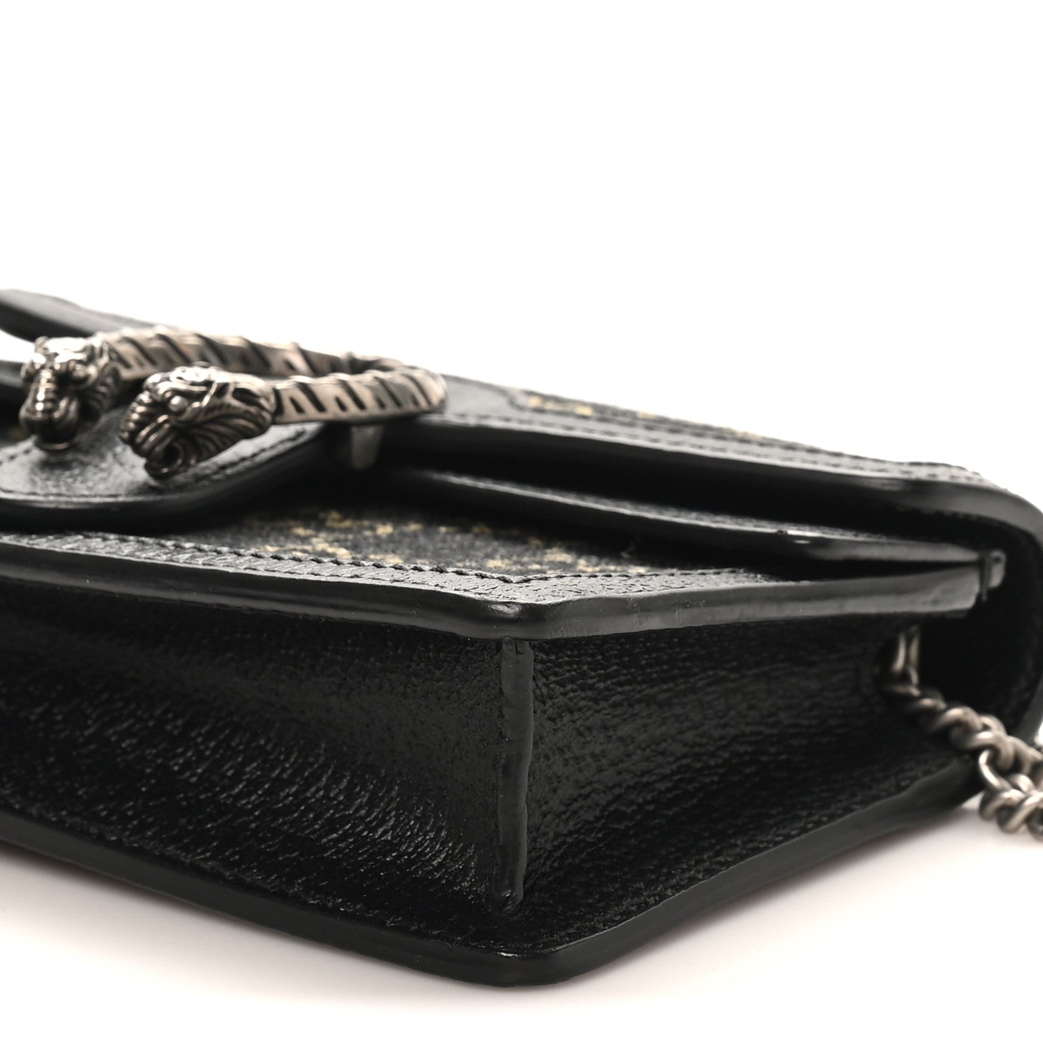 Gucci Jacquard Black Denim GG Monogram Super Mini Dionysus Shoulder Bag Black Ivory 9 of 9