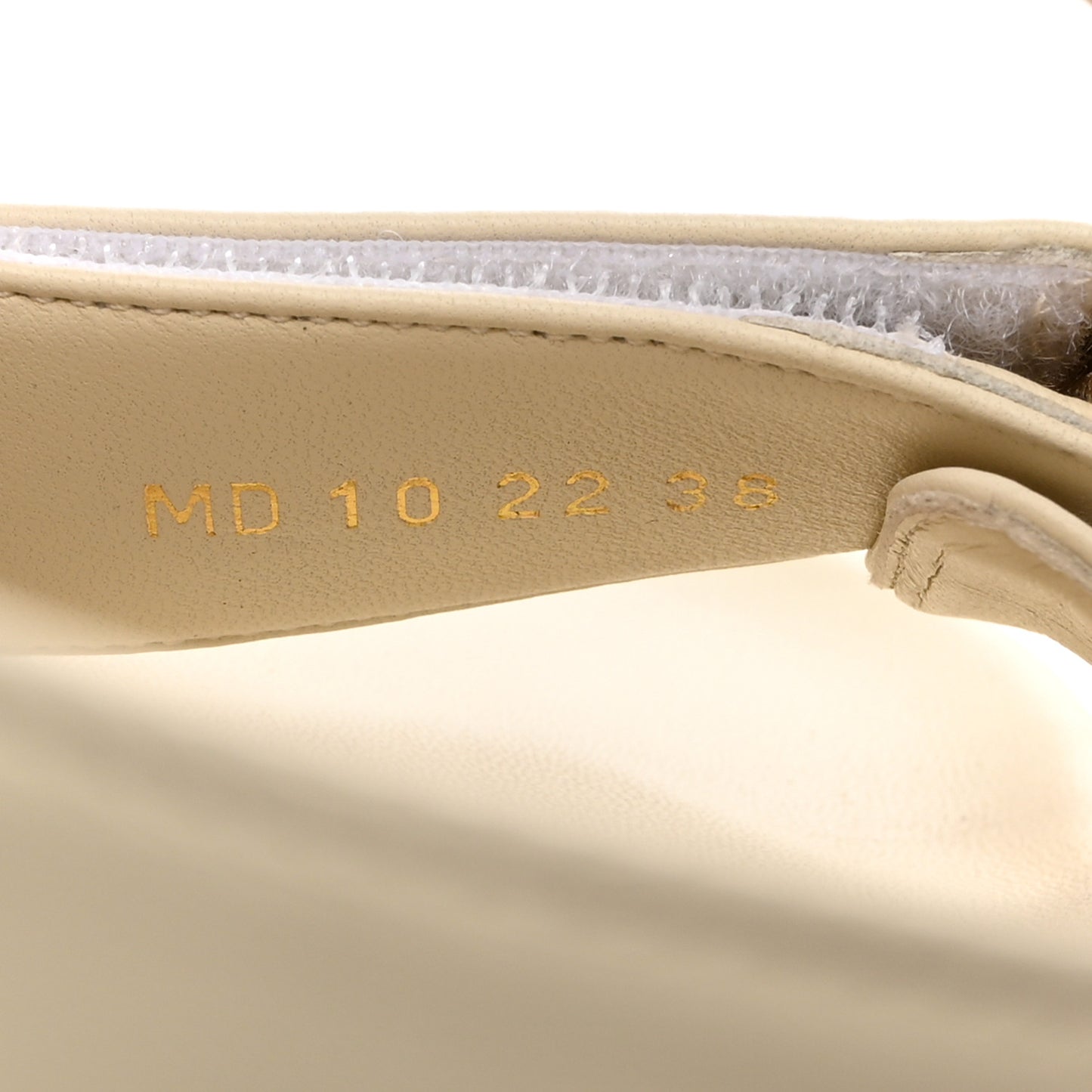 Lambskin Dioract 10mm Sandals 38 Off White