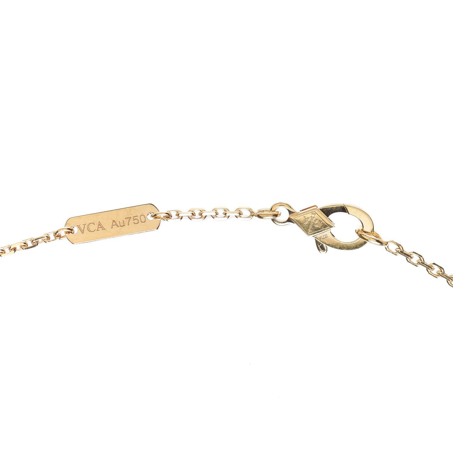 Van Cleef & Arpels 18K Yellow Gold Mother of Pearl Vintage Alhambra Pendant Necklace 6 of 8