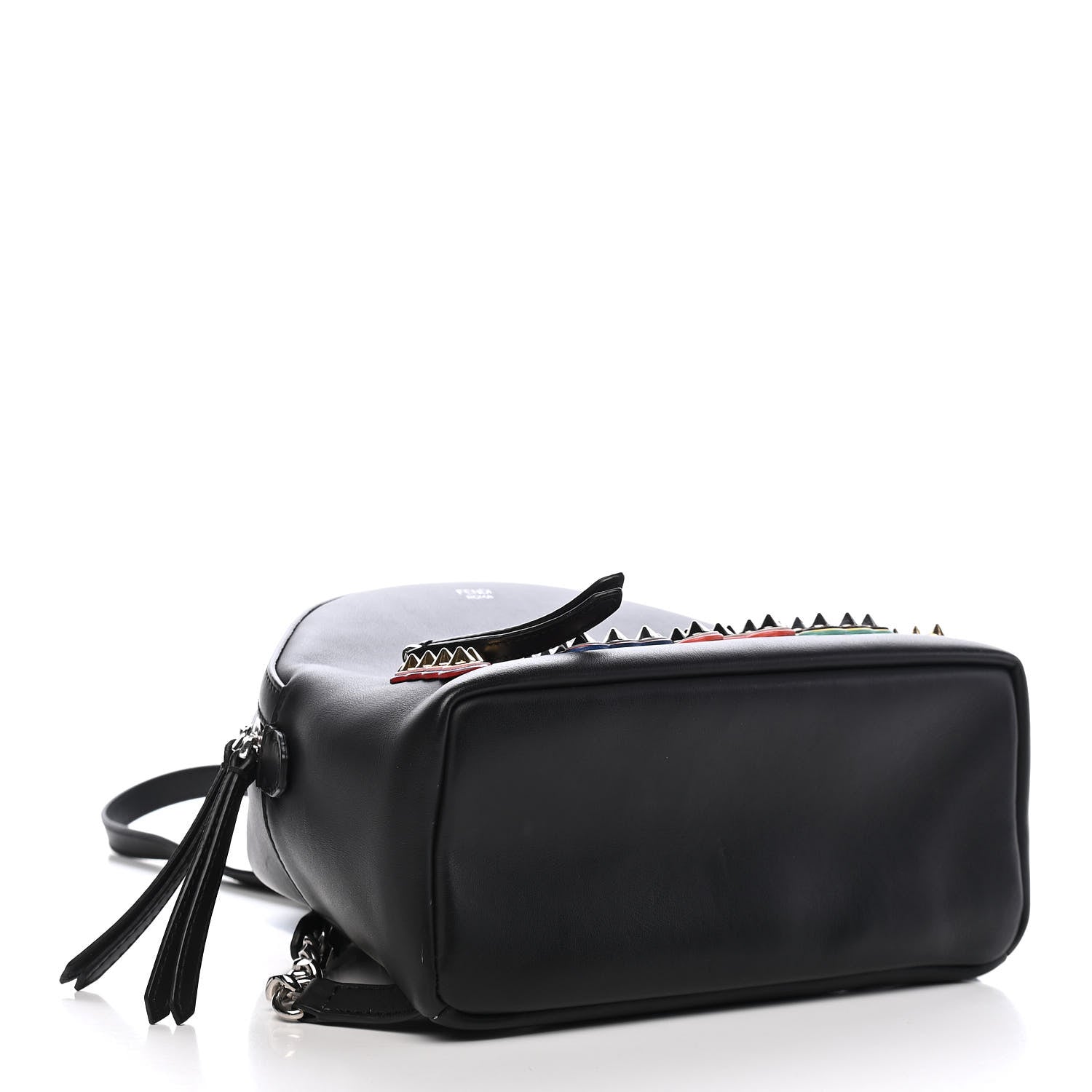 Fendi Vitello Century Fun Fair Metal Studded Mini Backpack Black Multicolor 4 of 9