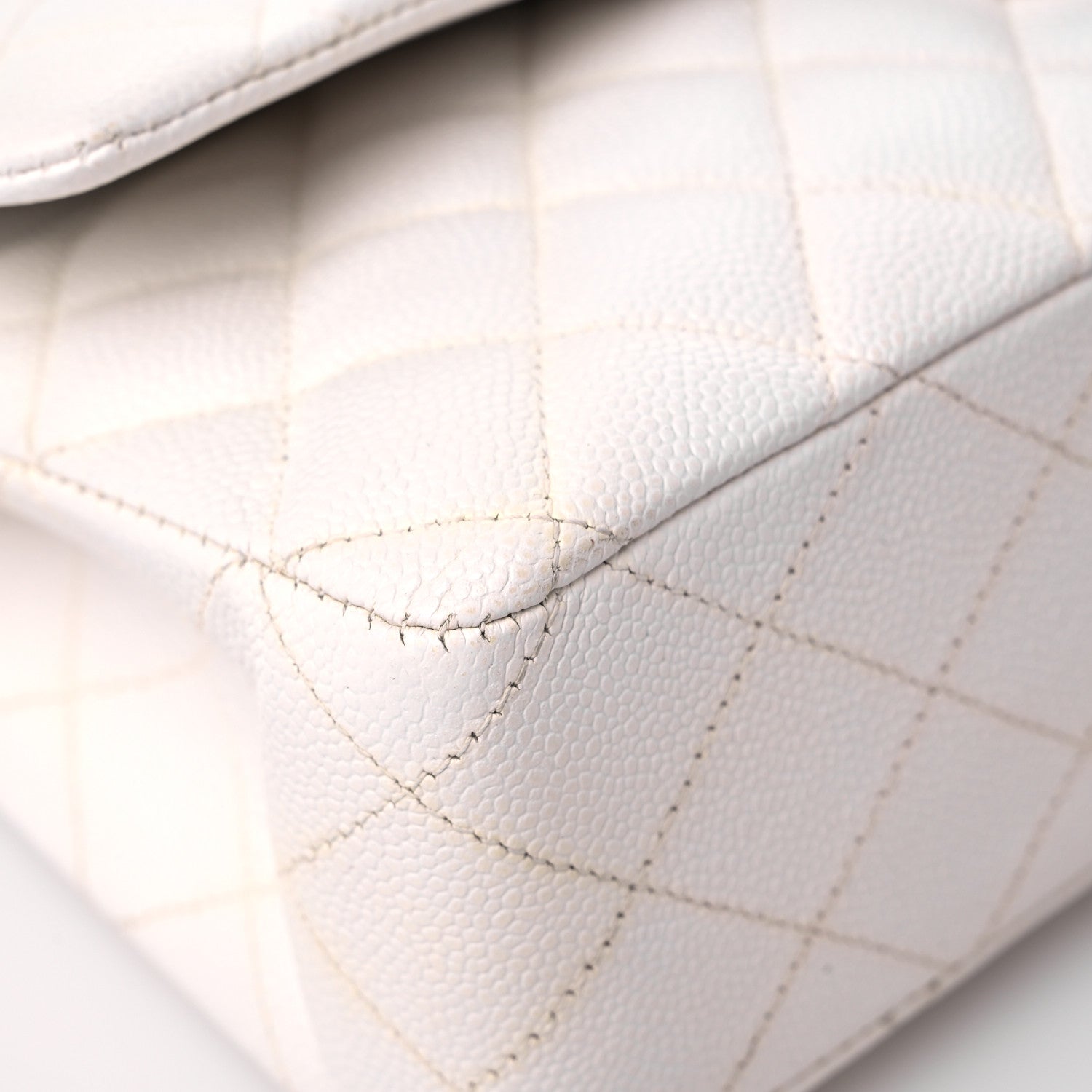 Chanel Caviar Quilted Medium Double Flap White 8 of 15
