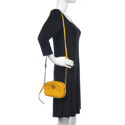 Gucci Calfskin Matelasse Mini GG Marmont Chain Shoulder Bag Stone Topaz 2 of 10
