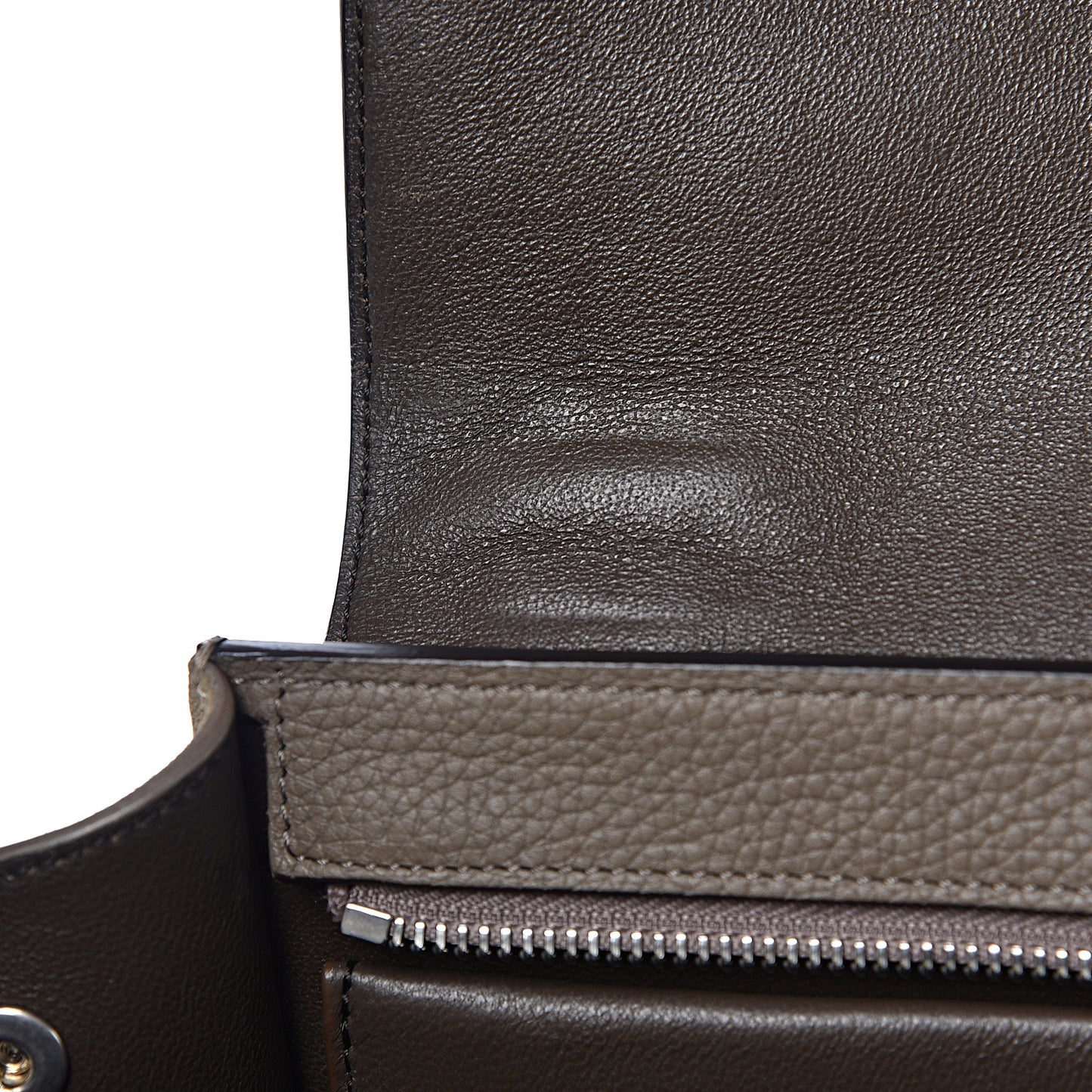 Drummed Calfskin Suede Small Trapeze Souris