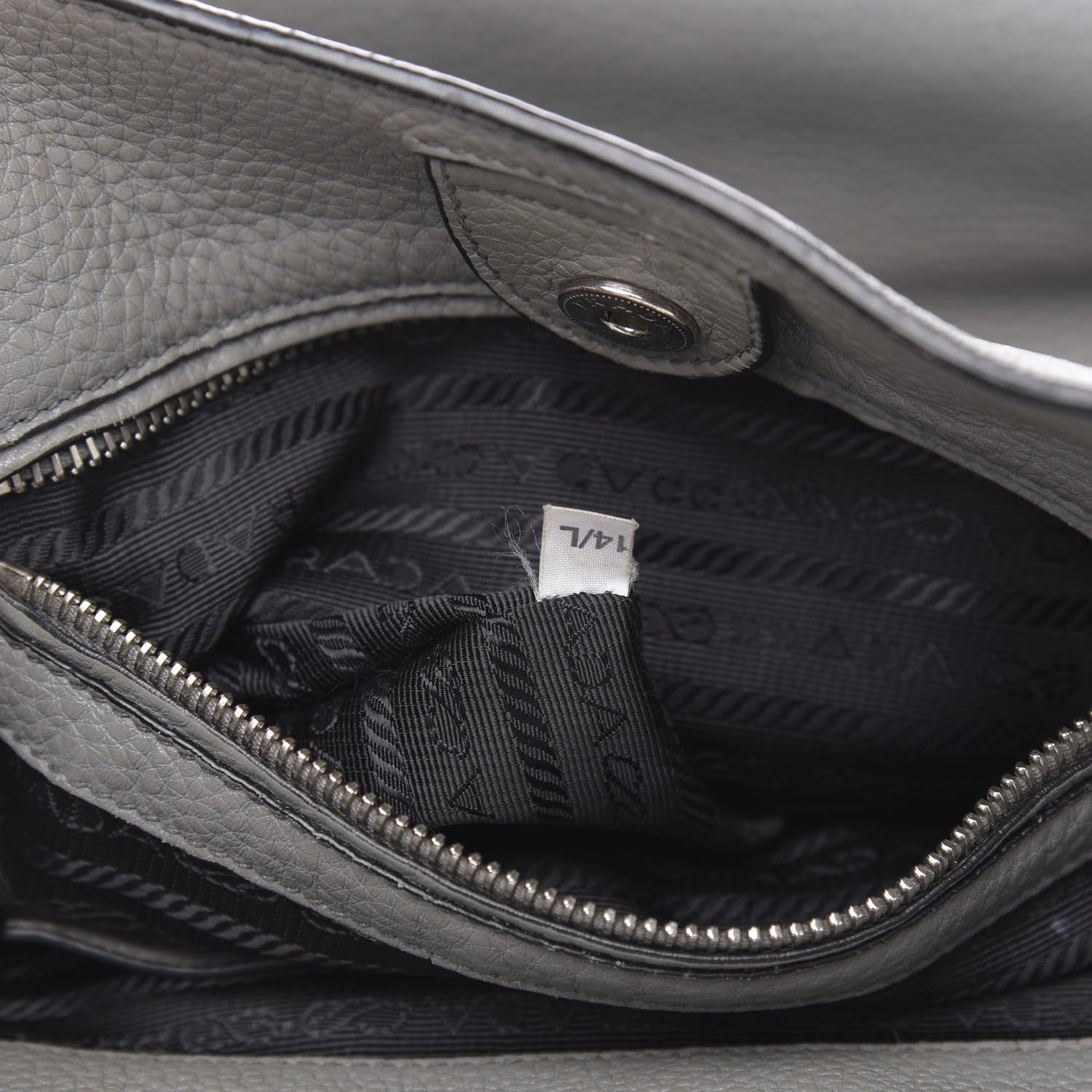Prada Vitello Daino Side Pocket Tote Marmo 7 of 14