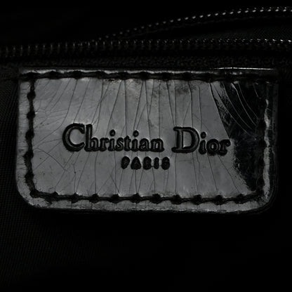 Christian Dior Canvas Patent Calfskin Saddle Bag Black 5 of 19