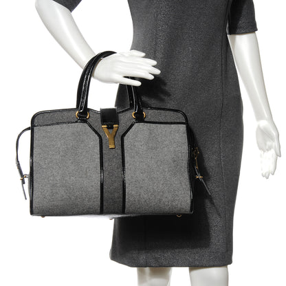 Saint Laurent Wool Medium Bo Cabas Chyc Tote Grey 2 of 7