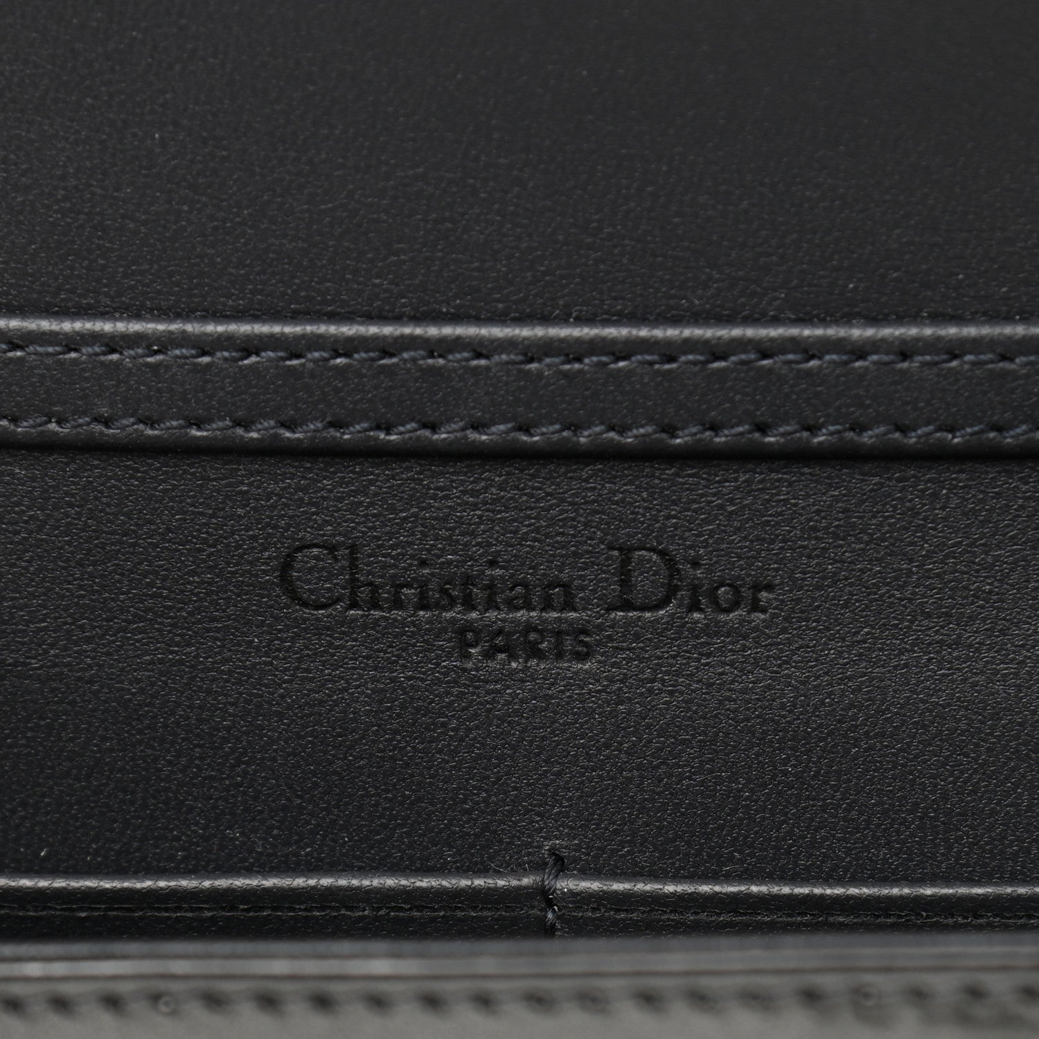 Christian Dior Metallic Patent Micro-Cannage Diorama Wallet on Chain Pouch Onyx Black 6 of 15