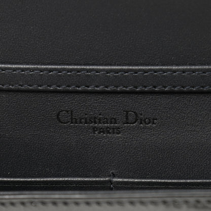 Christian Dior Metallic Patent Micro-Cannage Diorama Wallet on Chain Pouch Onyx Black 6 of 15