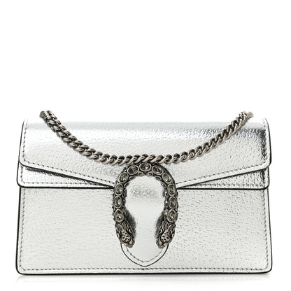 Gucci Metallic Calfskin Super Mini Dionysus Shoulder Bag Silver 1 of 12