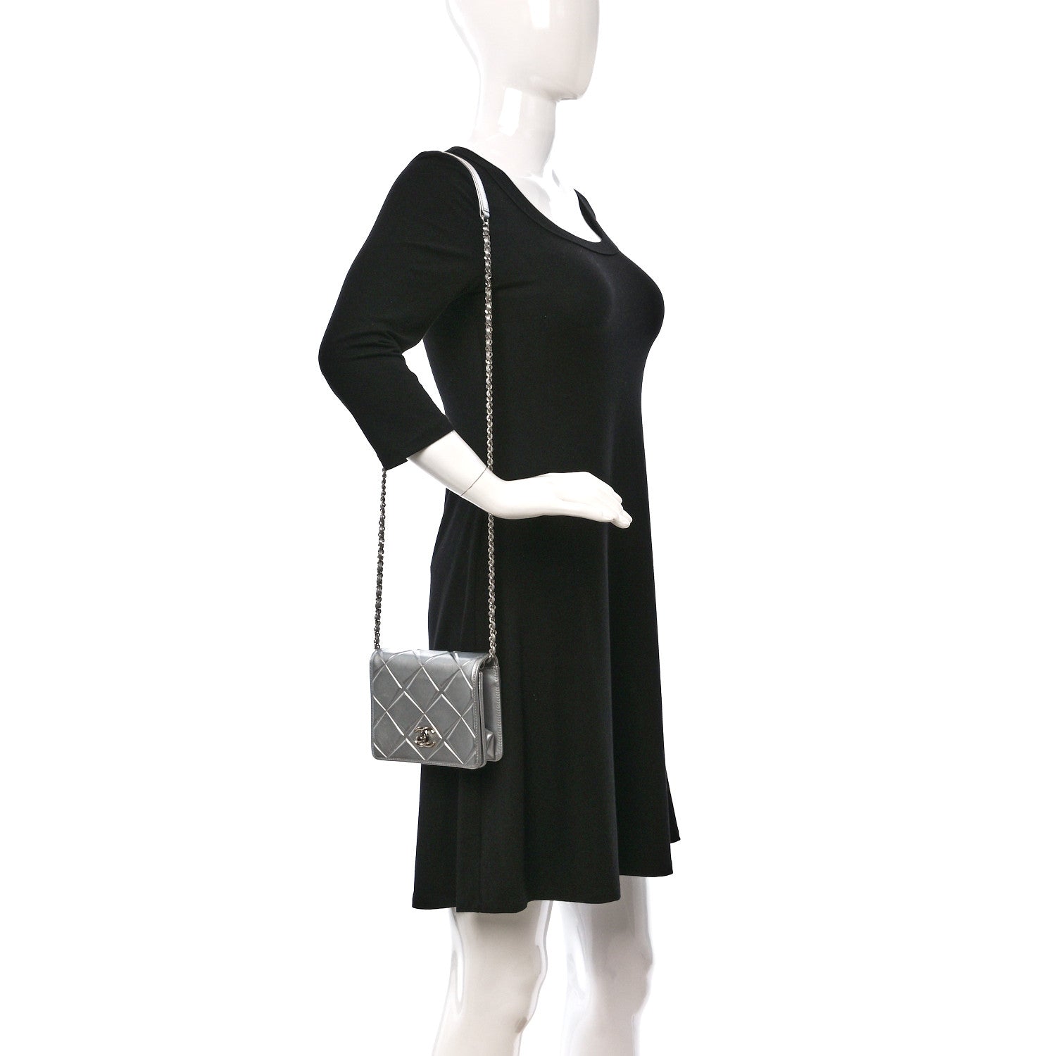 Chanel Metallic Calfskin Mini Propeller Flap Silver 2 of 10