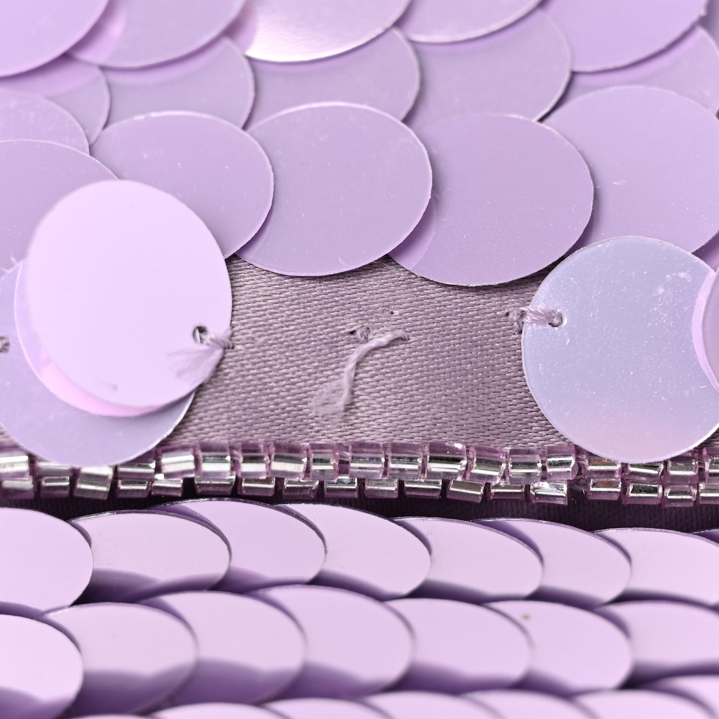 Satin Sequin Paillettes Shiny Nappa Mini Baguette 1997 Lilla