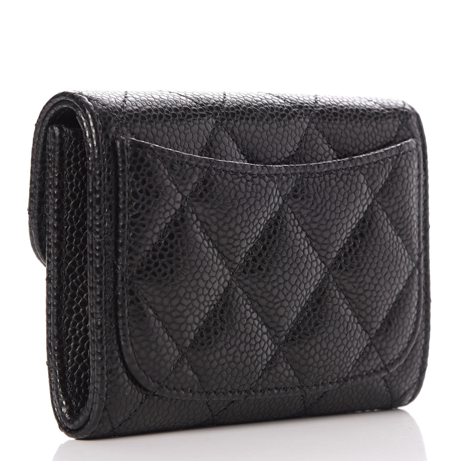 Chanel Caviar Quilted Flap Card Holder Wallet Black 3 of 9