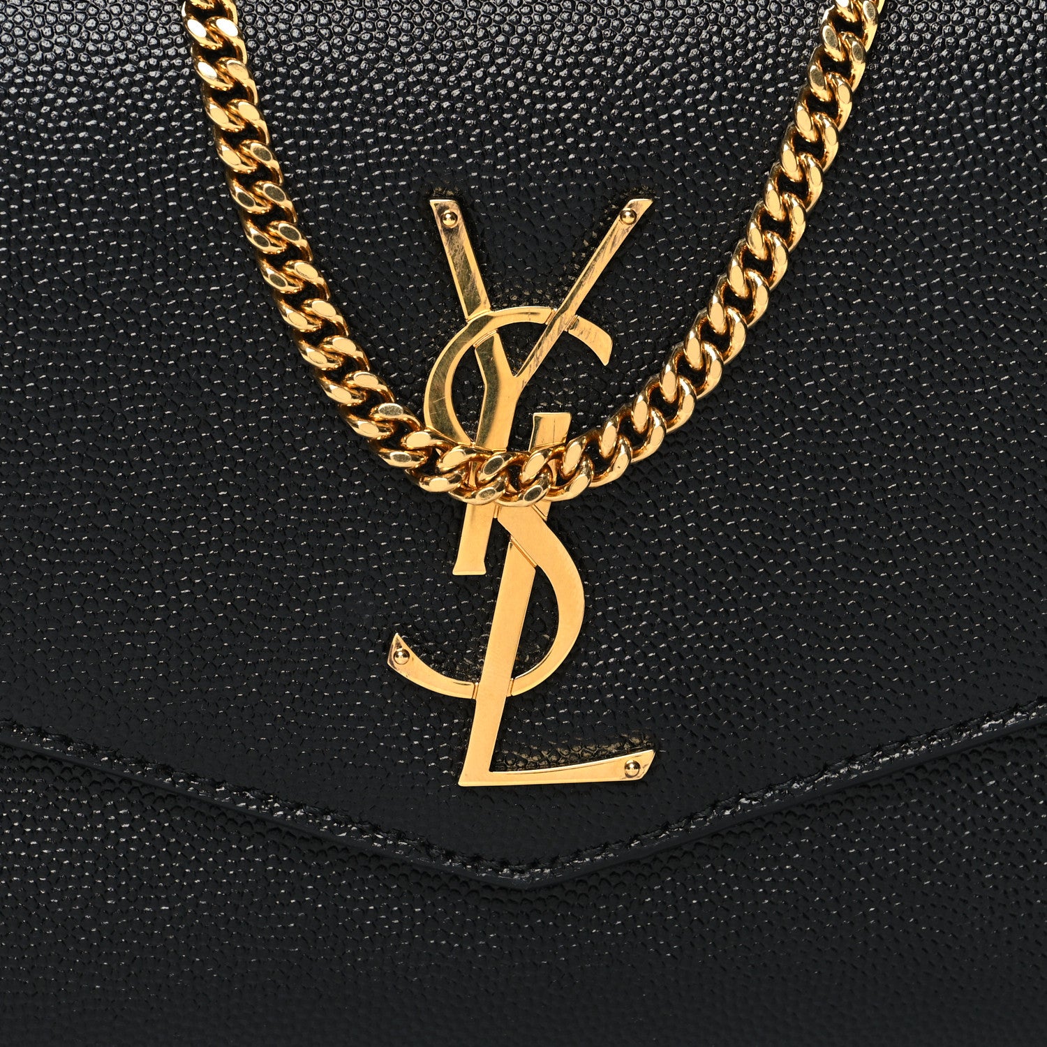 Saint Laurent Grain de Poudre Uptown Chain Wallet Black 9 of 11