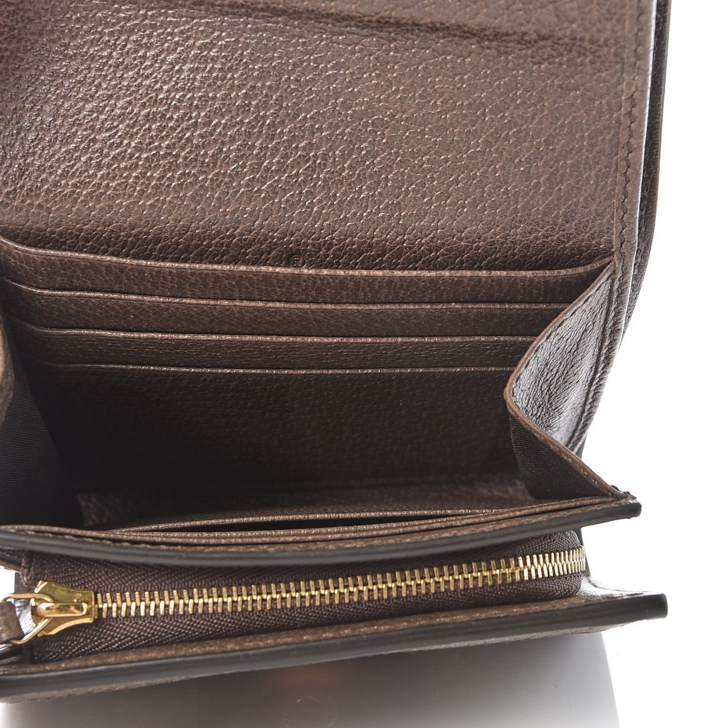 GG Supreme Monogram Textured Calfskin Web Ophidia Card Case Wallet Beige Ebony New Acero