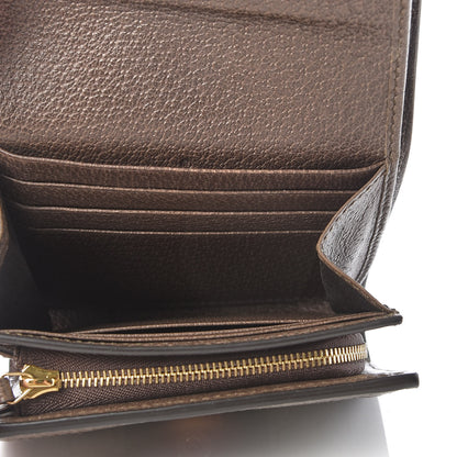 Gucci GG Supreme Monogram Textured Calfskin Web Ophidia Card Case Wallet Beige Ebony New Acero 5 of 6