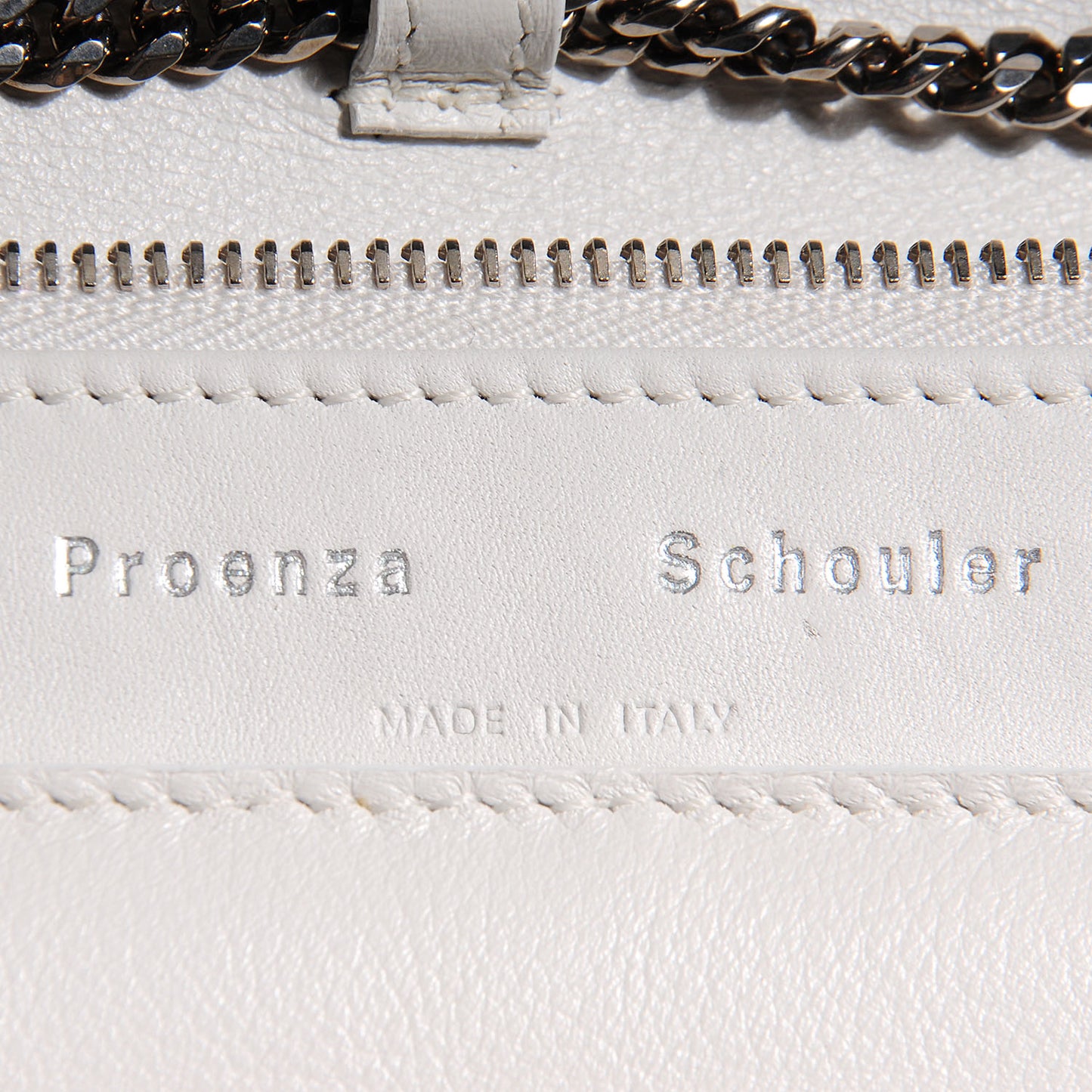 Leather PS11 Chain Wallet White
