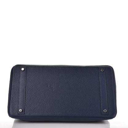 Hermes Taurillon Clemence Birkin 40 Bleu De Prusse 6 of 41