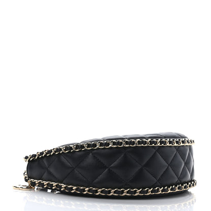Chanel Lambskin Quilted Small Hobo Bag Black 4 of 9