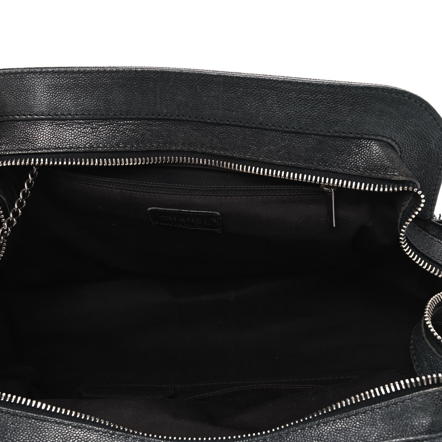 Chanel Caviar Fabric Diamond Stitched Mademoiselle Shoulder Bag Black 4 of 12